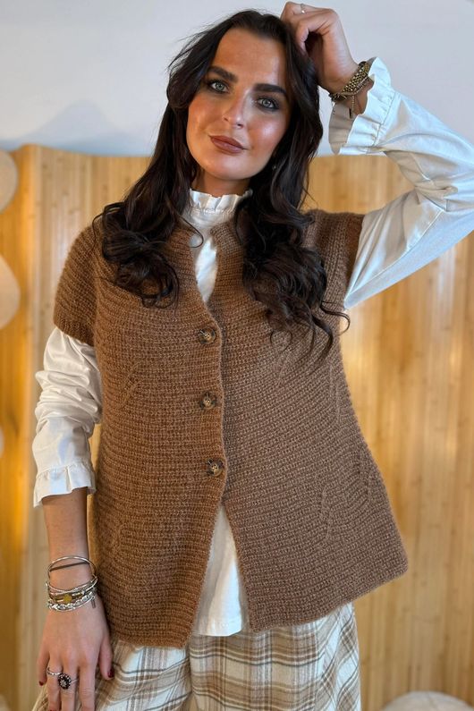 Laney Cap Sleeve Cardigan Copper